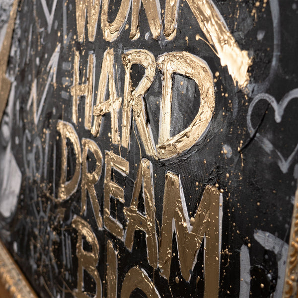 Moderne Wanddeko Wohnzimmer – Motivationsbild auf Leinwand „Kunst der Motivation“