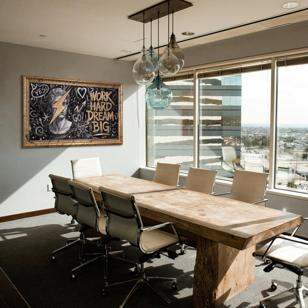 Moderne Wanddeko Wohnzimmer – Motivationsbild auf Leinwand „Kunst der Motivation“