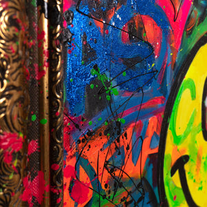 Moderne Wandbilder – Buntes Pop-Art Handgemaltes Bild „Spaß“
