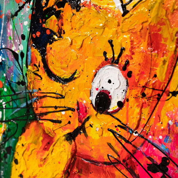 Bunte Katzenbilder Pop Art – Handgemalte Wandbilder „Katzen, Farbe, Spaß“