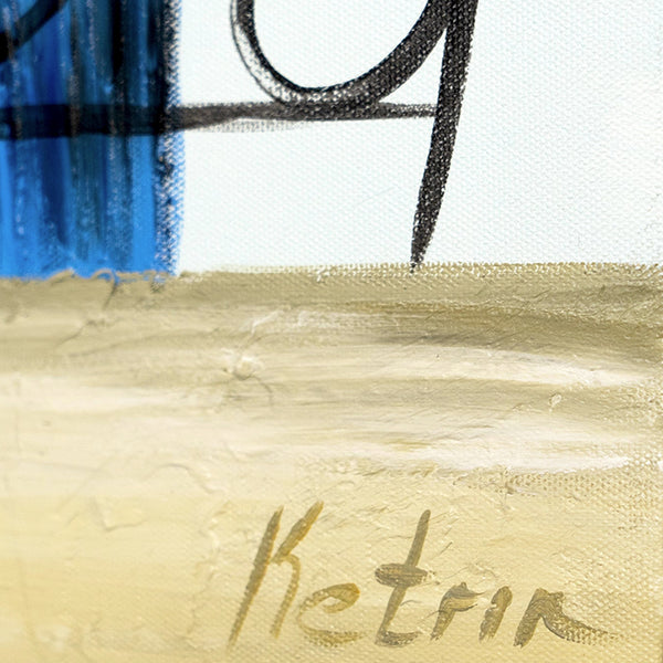 Signatur und Leinwandkante