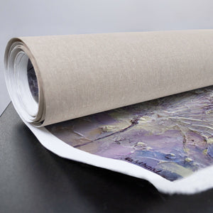 Acrylbild lila Blütenstruktur auf Leinwand