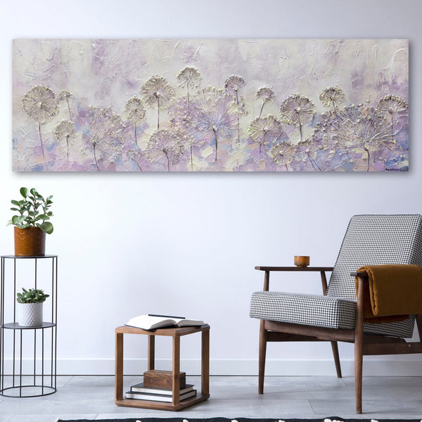 Blumen Bilder Gemalt "Frühlingsanfang" Acrylgemälde mit Rahmen