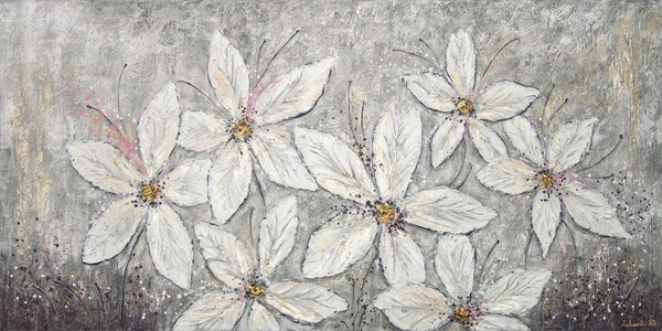 Modern acrylbilder mit struktur "Blumenparadies"