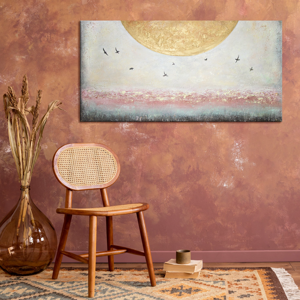 Abstrakte Acrylfarben Landschaftsmalerei "Sonnenenergie"