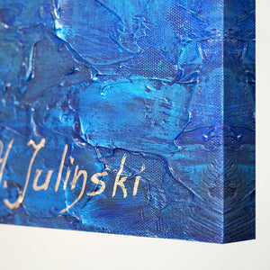 Modern wall painting with frame "Ultramarine"