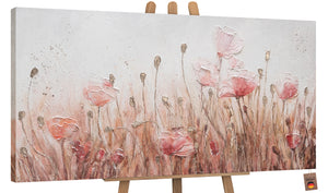 Blumen acrylbilder auf leinwand "Mohnblumen"