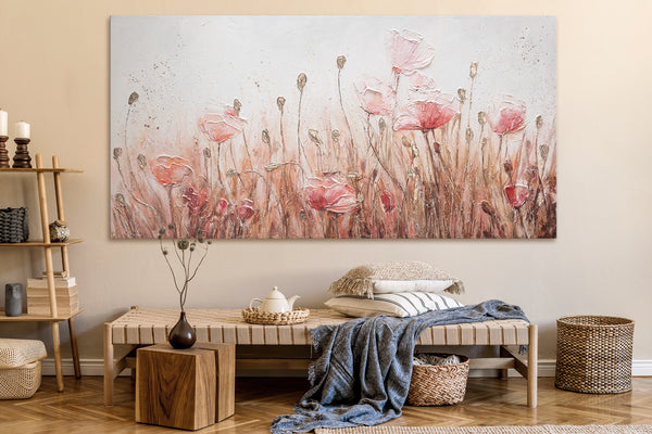 Handgemalte Blumenbilder – Moderne Acrylmalerei auf Leinwand