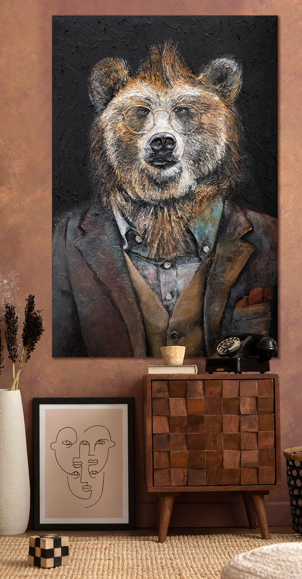 Handgemalte bilder tiere "Stärke" 120x80cm