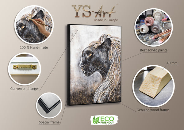 Moderne tiere gerahmte bilder "Baghira" 120x80cm