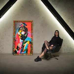 Abstraktes Portrait Leinwandbild Acryl moderne Wandkunst