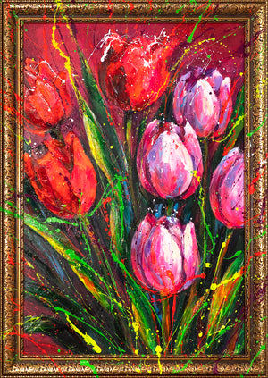 abstraktes Leinwandbild Nahaufnahme