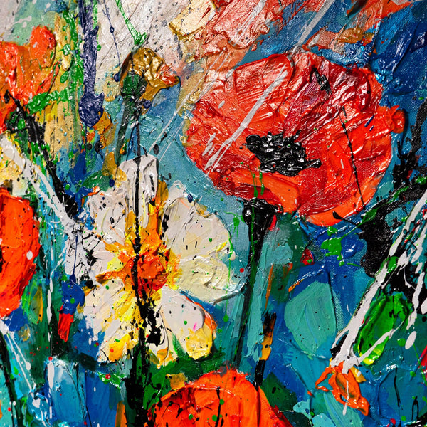 Blumen Acrylmalerei Mit Struktur