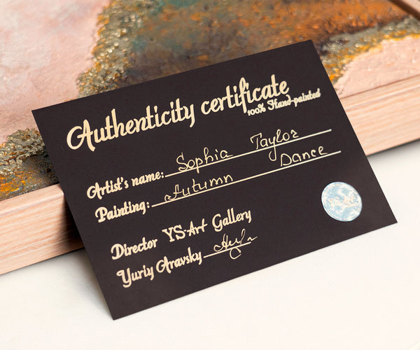 Abstraktes Gemälde mit Rahmen - Modernes Wandbild in Beige Blau Gold „Lichtübergänge“