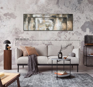 Abstrakte bilder auf leinwand mit Rahmen 150x50cm "Morgen’s in Megapolis"
