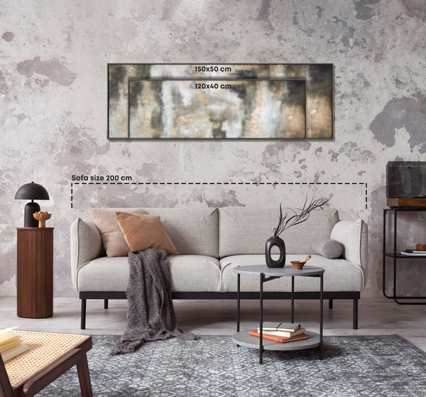 Abstrakte bilder auf leinwand mit Rahmen 150x50cm "Morgen’s in Megapolis"