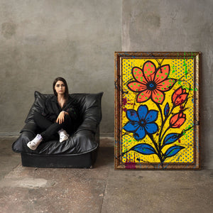 Pop Art Blumenbild Handgemalt Modern