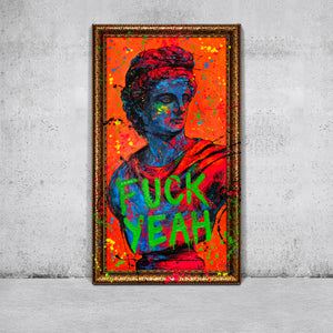 Pop Art Statue Acrylbild Handgemalt