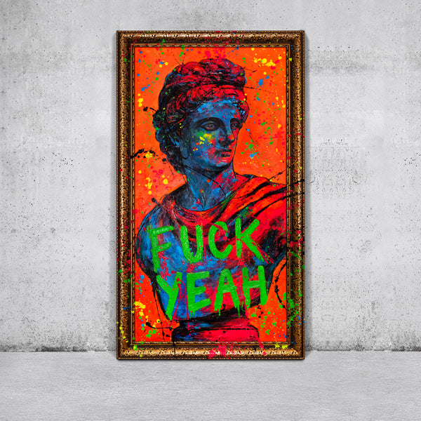 Pop Art Statue Acrylbild Handgemalt