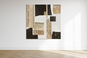 Handgemalte bilder auf leinwand für wohnzimmer "Charakter" 100x100cm