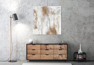 Modern gold abstract painting "Potential" 40x40 inch