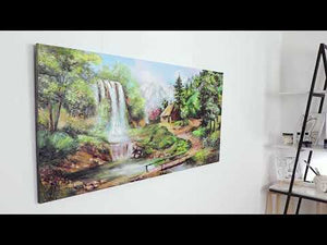 Abstrakte handgemalte acrylbilder auf leinwand "Wasserfall"
