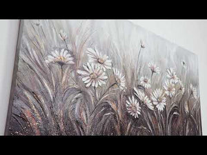 Handgemalte Blumenpracht auf Leinwand – „Gänseblümchen“