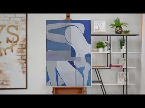 Textured Acrylic Painting "Sandy" – Abstract Blue Composition on Hand-Painted Canvas