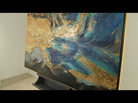 Bilder Wohnzimmer Modern "Abstrakte Symphonie" Abstrakte Kunst auf Leinwand mit Rahmen