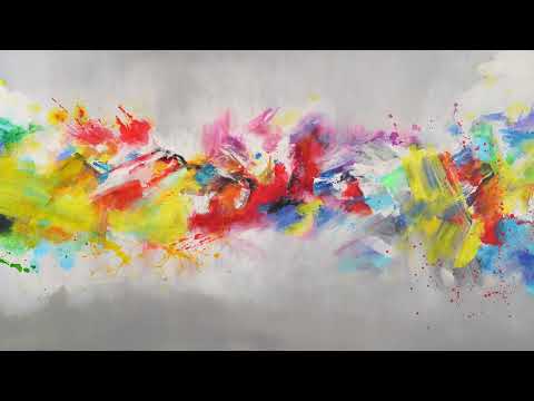 Acrylbilder auf Leinwand: Moderne Abstrakte Kunstwerke "Buntes Leben"