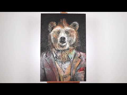 Handgemalte bilder tiere "Stärke" 120x80cm