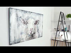 Moderne kunst acrylbilder auf leinwand "Glückliches Schaf"