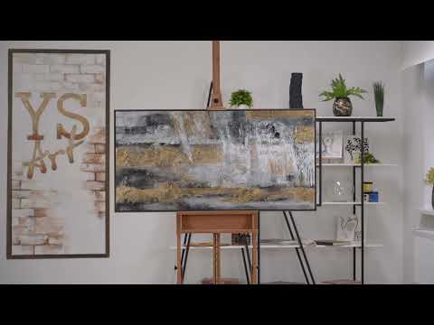 Moderne Bild auf Leinwand "Goldener Horizont" mit Rahmen 160x80 cm