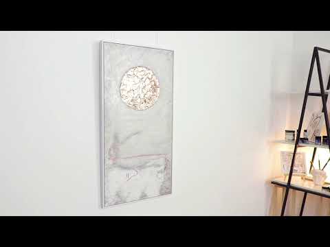 Moderne Kunst auf Leinwand – Handgemaltes Acrylbild mit goldenen Akzenten mit Rahmen