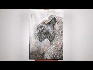 Moderne tiere gerahmte bilder "Baghira" 120x80cm