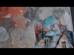 Gemälde Paris auf Leinwand – Abstrakte Kunst mit Rahmen "Die Gemütlichkeit von Paris"