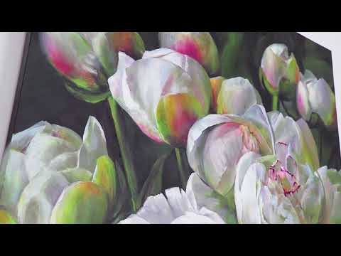 Gemälde blumen, bunte abstrakte bilder "Wohlstand" 100x100cm