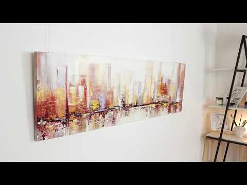 Abstrakte bilder auf leinwand mit Rahmen 150x50cm "Morgen’s in Megapolis"