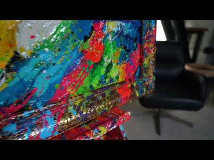 Abstrakte kunst Gemälde mit Rahmen "Die Energie des Blicks"