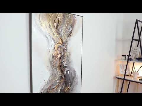 Wohnzimmer acrylbilder mit Rahmen, abstrakt modern "Anmut II"