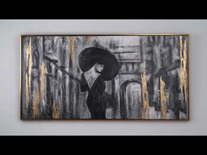 Modern art acrylic painting with frame "Film reel"