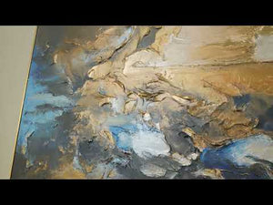 Modern Abstrakte Kunst Bilder mit Rahmen "Elegante Abstraktion" Große Bilder fürs Wohnzimmer