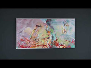 Acryl Motive "Heisser Sommer"  Acryl Wohnzimmer Gemälde mit Rahmen