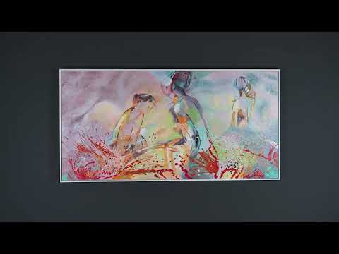 Acryl Motive "Heisser Sommer"  Acryl Wohnzimmer Gemälde mit Rahmen