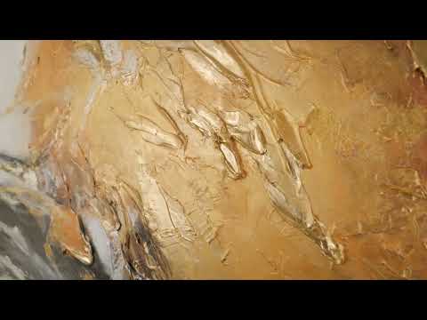 Abstrakt Bilder mit Rahmen "Goldene Symphonie" Moderne Kunst auf Leinwand