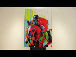 Handgemaltes Acrylgemälde auf Leinwand mit Rahmen Flug der Reitkunst