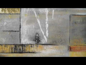 Abstrakte Acrylmalerei mit Goldakzenten auf Leinwand