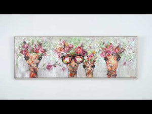 Acrylic canvas pictures "Giraffes" with frame art