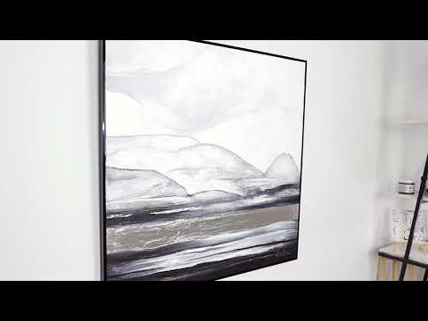 Gemälde mit rahmen abstrakte landschaftsmalerei "Eisberg" 100x100cm