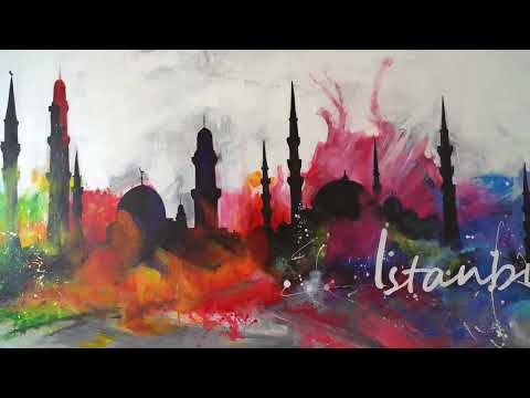 Handgemalte Acrylbilder "Istanbul"